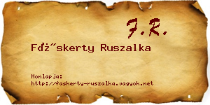 Fáskerty Ruszalka névjegykártya
